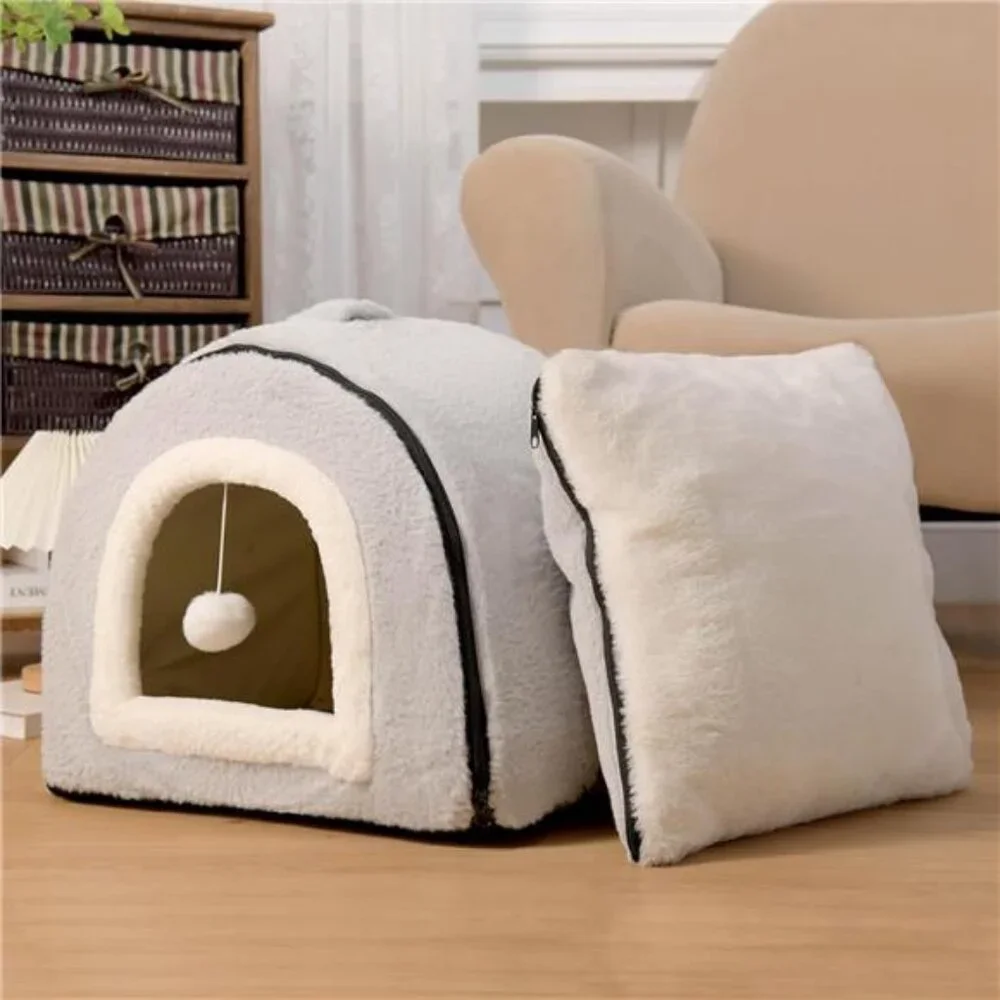Cat Bed for Indoor Cats，Foldable cat cave，Anti-Slip & Water-Resistant